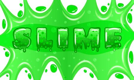 Slime word letters text green bubbling mold. Children s popular creativity art toyのイラスト素材