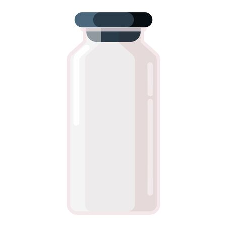 Pharmacy of plastic white bottle with cap for medicine, pills, tabs, drugs, cosmetic, sport, syrup. Template mockup packaging design. Vector illustration isolatedのイラスト素材