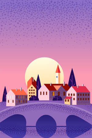 Summer landscape july month. Season banner for calendar pages cover baner poster. Minimal trendy style isolated vectorのイラスト素材
