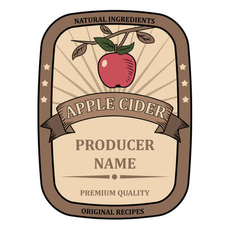 label for Apple Cider template retro vector isolatedのイラスト素材