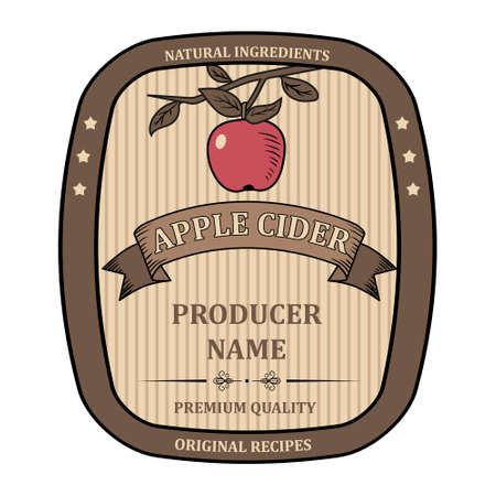 label for Apple Cider template retro isolatedのイラスト素材