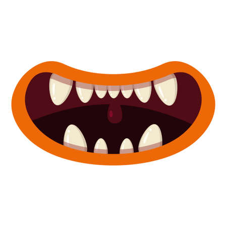 Monster mouth creepy and scary. Funny jaws teeths creatures