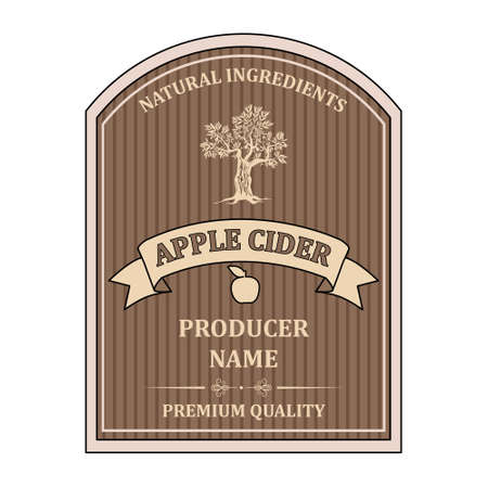 label for Apple Cider template retro vector isolatedのイラスト素材