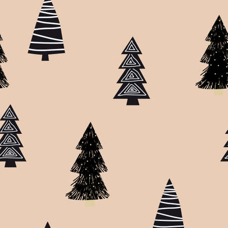 Scandinavian seamless pattern spruce. Vector abstract minimalism style for decoration textile, covers, package, wrapping paperのイラスト素材
