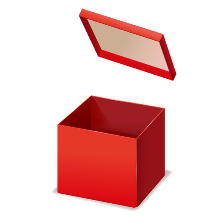 Red box opened isolated on whiteのイラスト素材