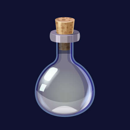 Bottle empty game icon GUI. Vector illustration for app games user interface isolated cartoon styleのイラスト素材