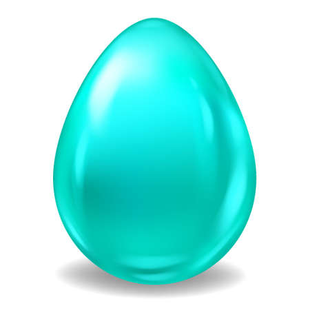 Blue Realistic Easter Egg Colored Glossy. Vector illustrationのイラスト素材
