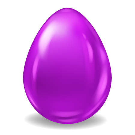 Purple Realistic Easter Egg Colored Glossy. Vector illustrationのイラスト素材