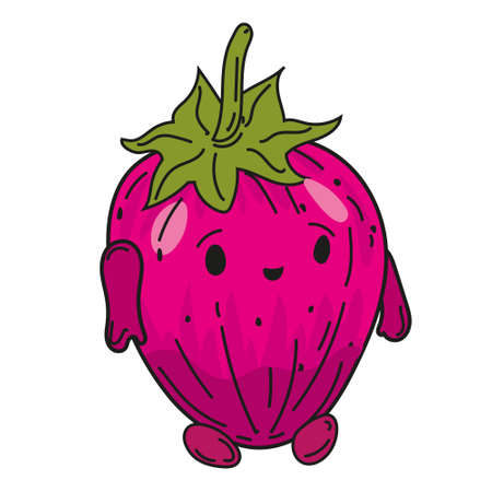 Beetroot hand dawn sketch fruit cute character cartoon. Vector illustrationのイラスト素材