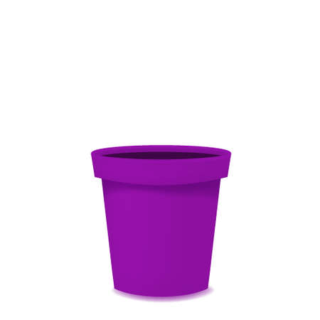 Flower pot realistic empty violet ceramic or plastic. Vector templateのイラスト素材