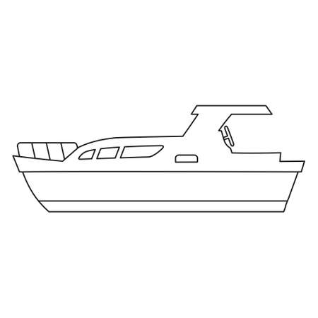 Boat line icon   design marines, speedboat, ship, vessel, side view. Vector illustration outline simple element symbolのイラスト素材