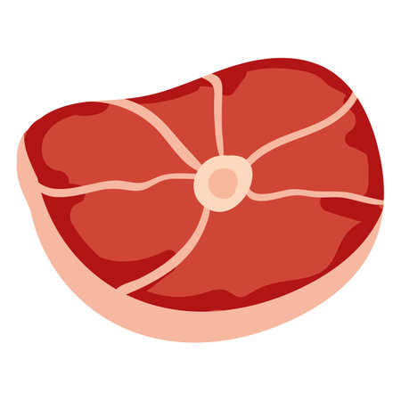 Steak meat, beef or pork, natural healthy nutrition product, tenderloin. Vector doodle cartoon flat trendy illustration hand drawn isolatedのイラスト素材