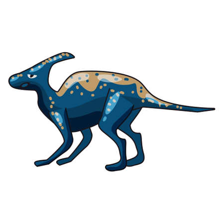 Funny prehistoric Hadrosaurs dinosaurus. Ancient wild monsters reptiles cartoon style. Vector isolatedのイラスト素材