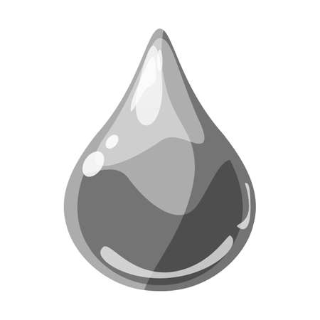 Drop grey shiny glossy colorful game asset. Aqua, jelly, crystal, glass drip, bubble shot elements. Cartoon vector GUI appのイラスト素材