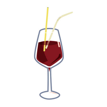 Cocktail Long Island alcohol drinks icon. Summer beverage, vector illustration cartoonのイラスト素材
