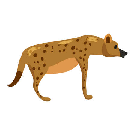 Hyena wild african animal, scavenger predator. Vector illustration cartoon styleのイラスト素材