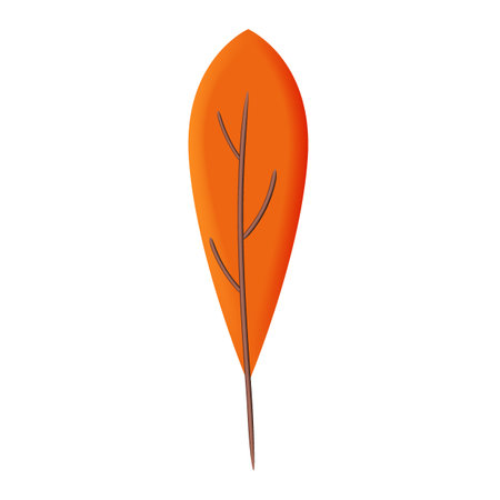 Autumn leave 3D. Fall leaf, minimal 3d render, plasticine, vectorのイラスト素材