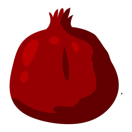 Pomegranate whole, natural healthy organic nutrition product, garnet. Vector doodle cartoon flat trendy illustration hand drawn isolatedのイラスト素材