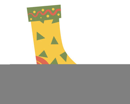 Christmas sock, decorate element retro, vintage. Vector illustrationのイラスト素材