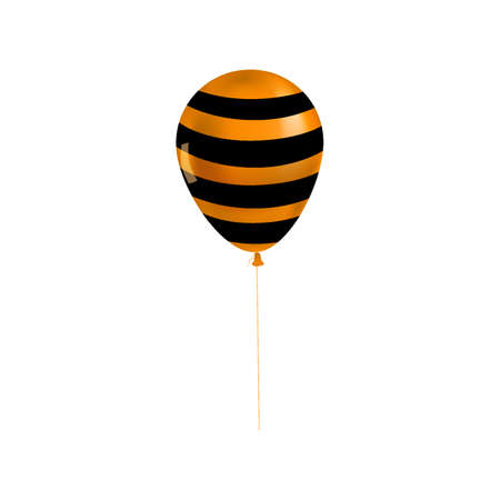 Halloween balloon 3d realistic, Eye icon symbol, orange black color. Vector illustration isolatedのイラスト素材