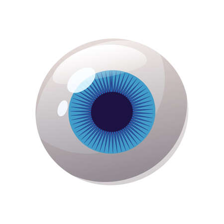Human eye, blue color, eyeball, icon. Vector illustration cartoon styleのイラスト素材