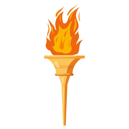 Torch with flame cup, symbol sport games. Icon vectorのイラスト素材
