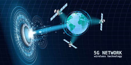 5G Network global internet technology futuristic portal, hologram, high speed data transmission...