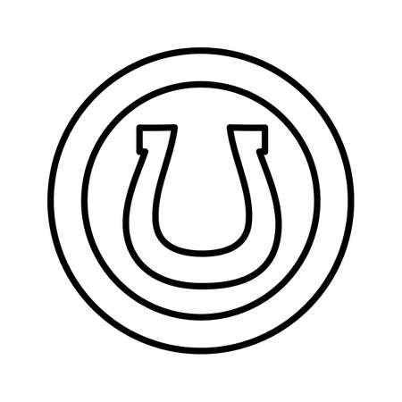 Icon Horseshoe Machine line, editable stroke. Gambling symbol, object. Vector illustrationのイラスト素材