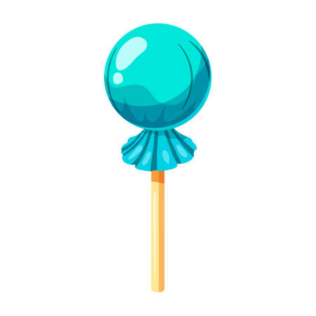 Candy on a stick isometric 3d sweet. Lollipop caramel vectorのイラスト素材
