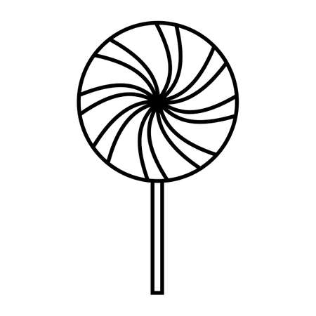 Candy swirl lollipop icon line style isolated vectorのイラスト素材