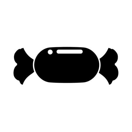 Candy in a wrapper lollipop icon silhouette black flat style isolated vectorのイラスト素材