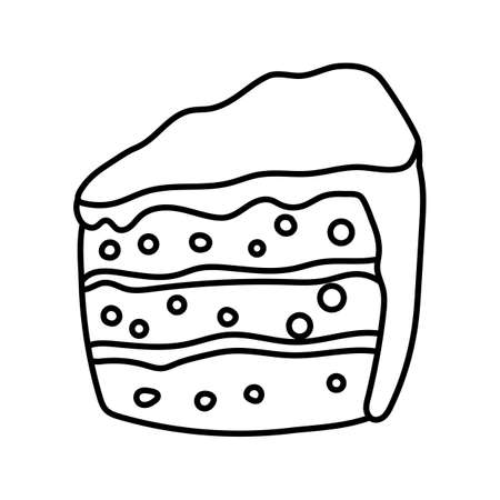Cake icon line style isolated vectorのイラスト素材