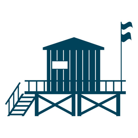 Lifeguard Tower icon. Station beach building illustrationのイラスト素材