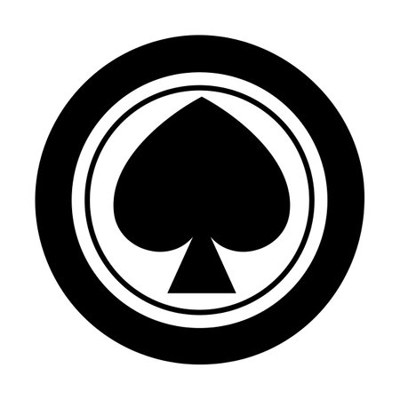 Icon Spades shape. Gambling symbol, object. Vector illustrationのイラスト素材
