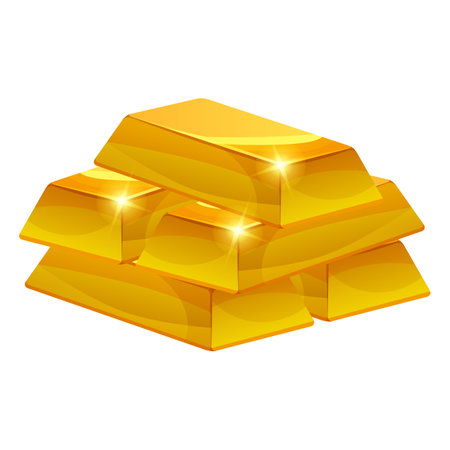 Stack of Gold bar icon, ingot. Symbol of richness currency investment, treasury luxury richのイラスト素材