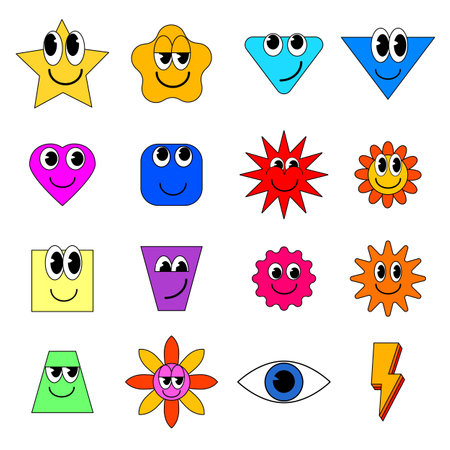 Groovy Cartoon funny cartoon smile comic characters, vintageのイラスト素材