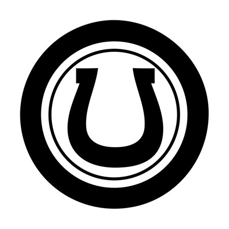 Icon Horseshoe shape. Gambling symbol, object. Vector illustrationのイラスト素材