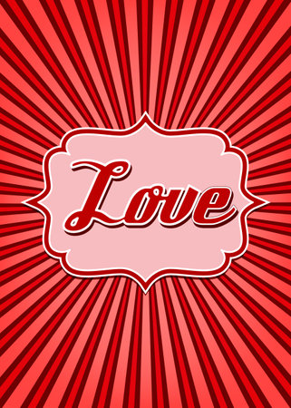 Vintage Valentines Day Template. Vector illustration retroのイラスト素材