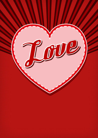Vintage Valentines Day Template. Vector illustrationのイラスト素材