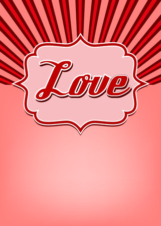 Vintage Valentines Day Template. Vector illustrationのイラスト素材