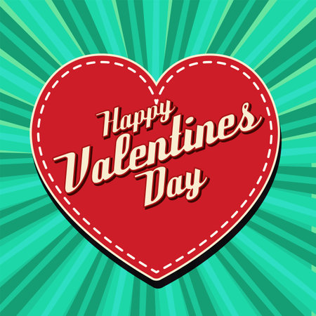 Vintage Valentines Day Template. Vector illustrationのイラスト素材