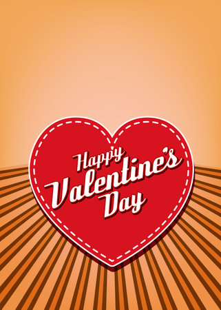 Retro Valentines Day Template. Vector illustrationのイラスト素材