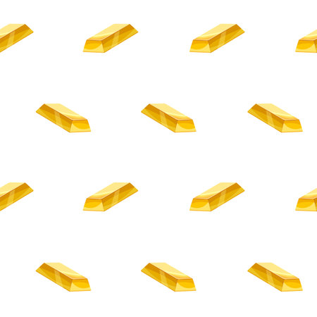 Gold bar seamless pattern, bullions golden treasury luxury richのイラスト素材