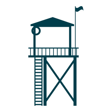 Lifeguard Tower icon. Station beach building illustrationのイラスト素材