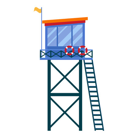Lifeguard Tower icon. Station building illustration isolatedのイラスト素材