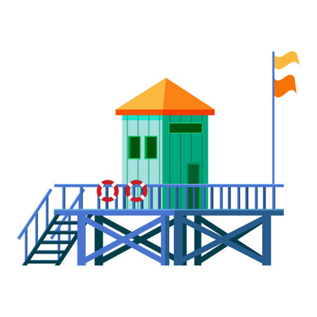 Lifeguard Tower icon. Station building illustration isolatedのイラスト素材