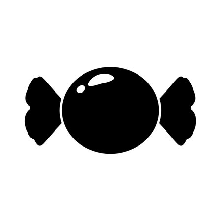 Candy in a wrapper lollipop icon silhouette black flat style isolated vectorのイラスト素材