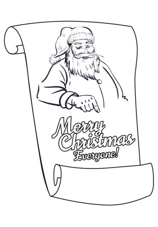Scroll Santa Claus parchment empty. Christmas letterのイラスト素材