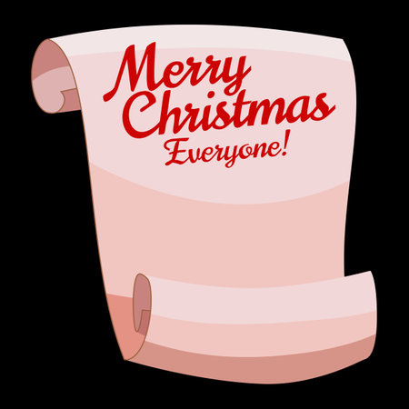 Merry Christmas Everyone card template scrollのイラスト素材
