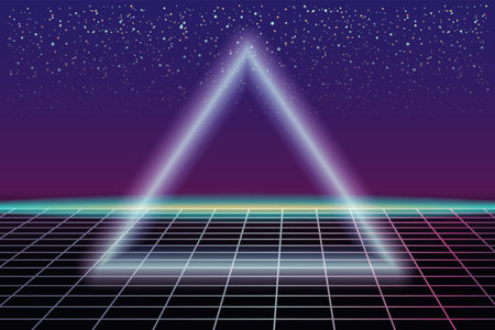 Synthwave retro banner vaporwave aesthetic backgroundのイラスト素材